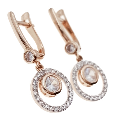 Серьги из золота 585 пробы с фианитом