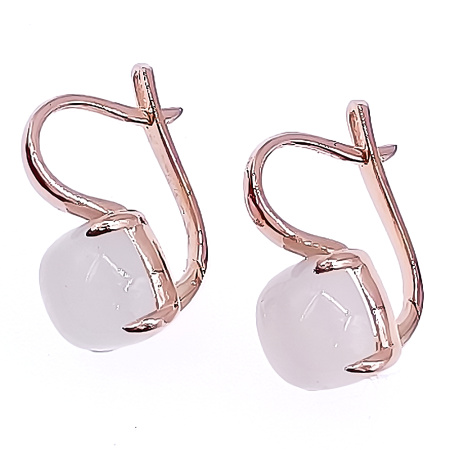 Серьги из золота 585 пробы с лунным камнем