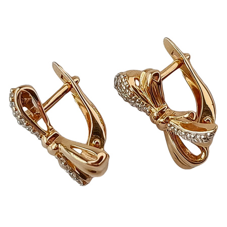 Серьги из золота 585 пробы с фианитом