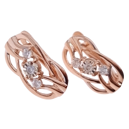 Серьги из золота 585 пробы с бриллиантами