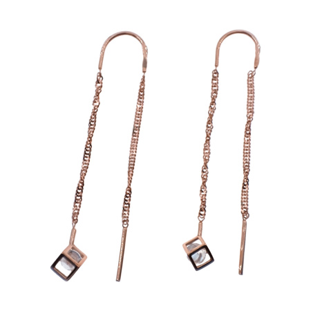 Серьги из золота 585 пробы с фианитом