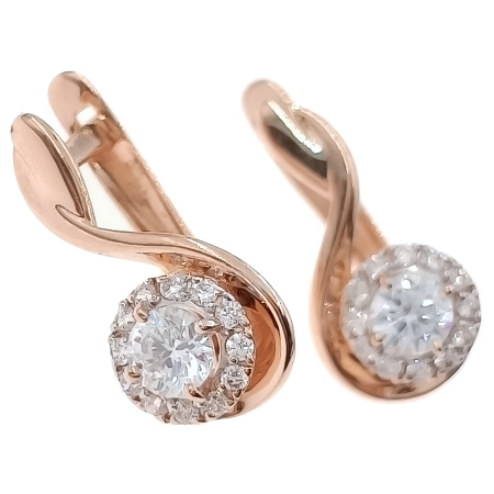 Серьги из золота 585 пробы с фианитом