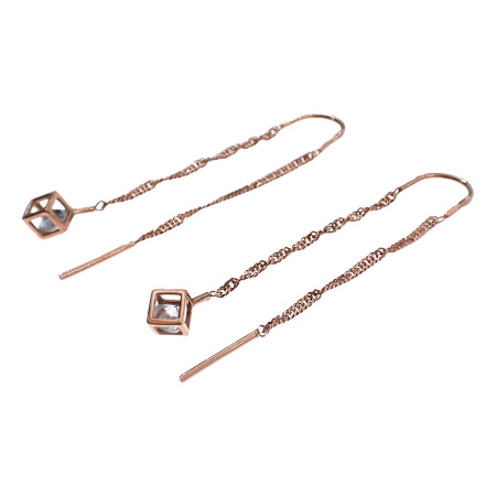 Серьги из золота 585 пробы с фианитом