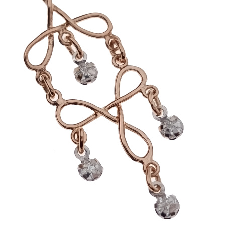 Серьги из золота 585 пробы с фианитом