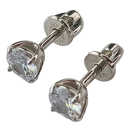 Пусеты из золота 585 пробы с фианитом