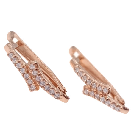 Серьги из золота 585 пробы с фианитом