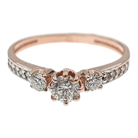 Кольцо из золота 585 пробы с бриллиантами