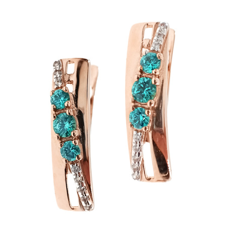 Серьги из золота 585 пробы с фианитом