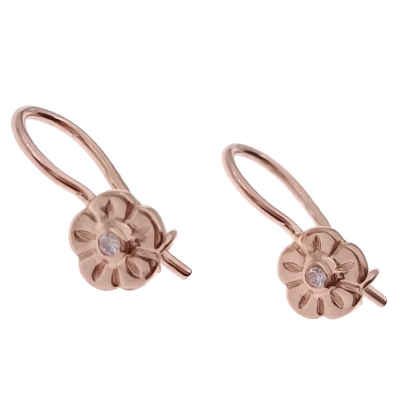 Серьги из золота 585 пробы с фианитом