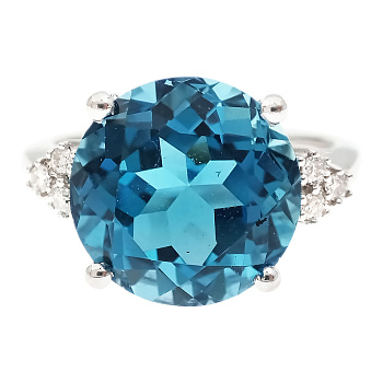 Кольцо из золота 585 пробы с бриллиантами и топазом