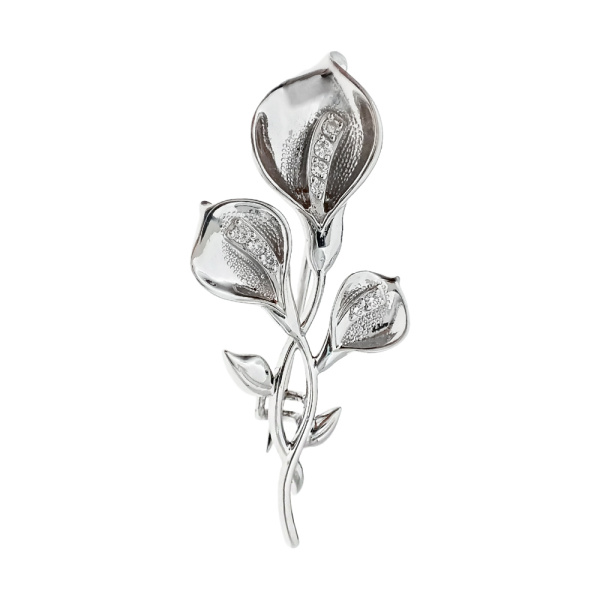 Брошь из золота 585 пробы с бриллиантами