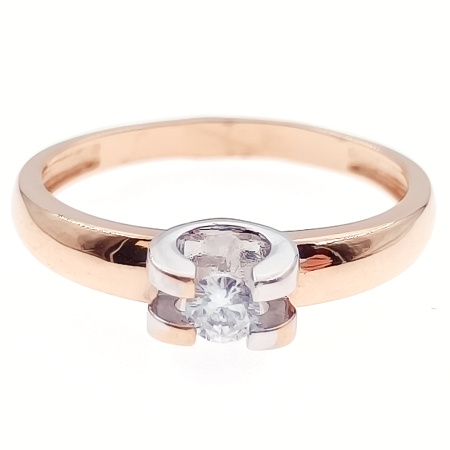 Кольцо из золота 585 пробы с фианитом