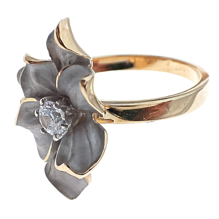 Кольцо из золота 585 пробы с фианитом