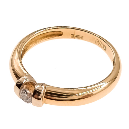 Кольцо из золота 750 пробы с бриллиантом