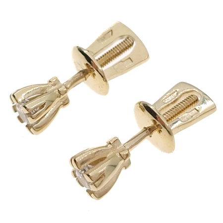 Пусеты из золота 585 пробы с фианитом