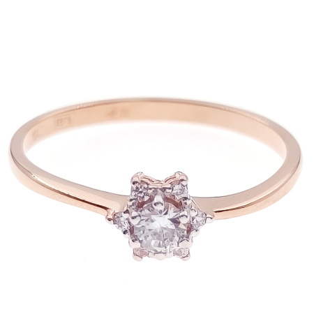 Кольцо из золота 585 пробы с фианитом