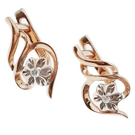 Серьги из золота 585 пробы с бриллиантами