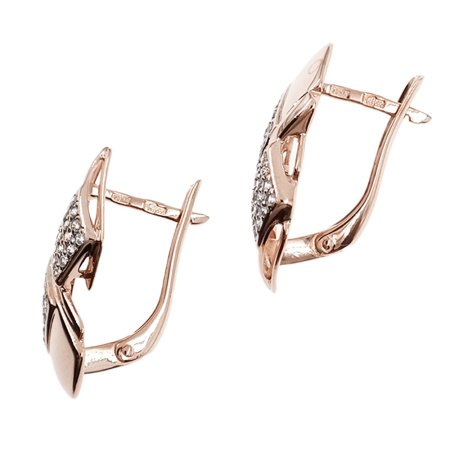 Серьги из золота 585 пробы с фианитом