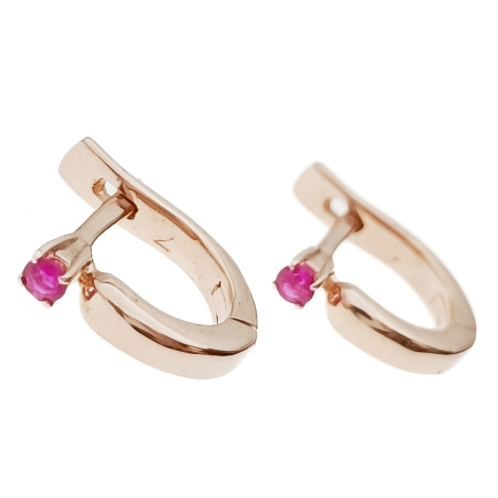 Серьги из золота 585 пробы с рубином