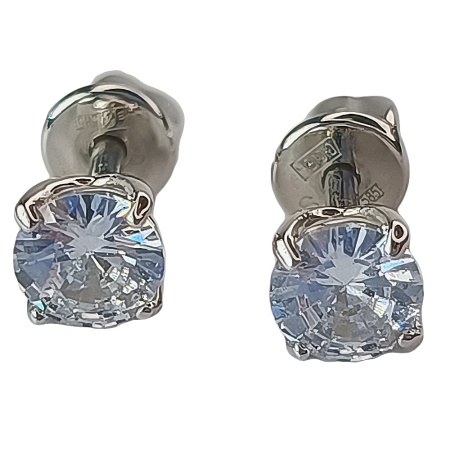 Пусеты из золота 585 пробы с фианитом