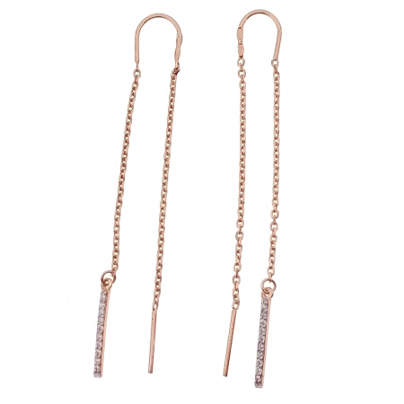 Серьги из золота 585 пробы с фианитом