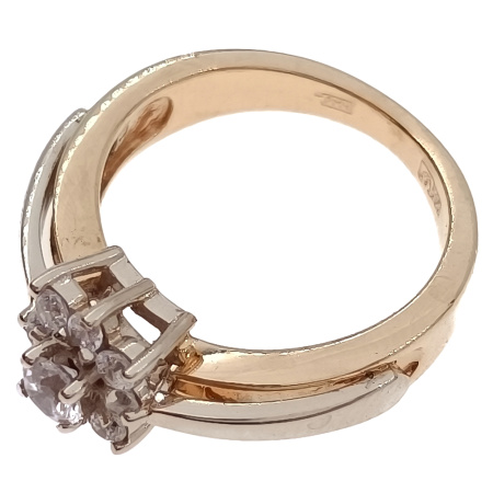 Кольцо из золота 585 пробы с фианитом