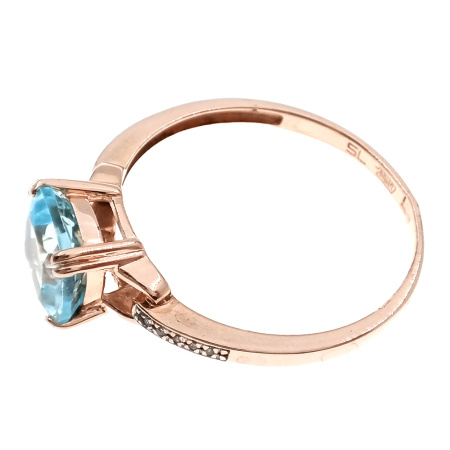 Кольцо из золота 585 пробы с бриллиантами и топазом