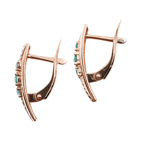 Серьги из золота 585 пробы с фианитом