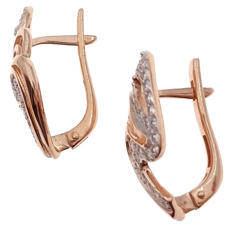 Серьги из золота 585 пробы с фианитом