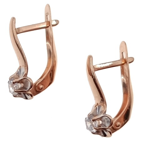 Серьги из золота 585 пробы с фианитом
