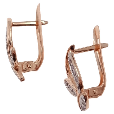 Серьги из золота 585 пробы с фианитом