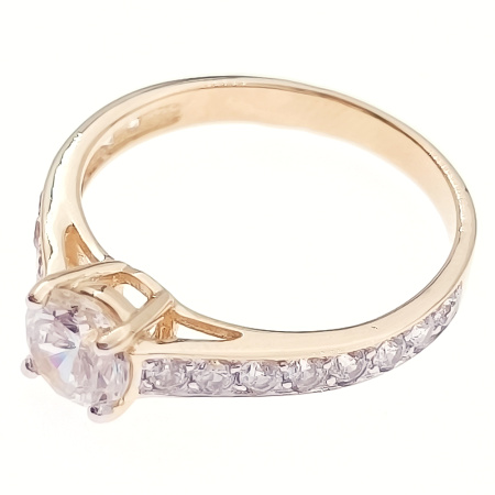 Кольцо из золота 585 пробы с фианитом