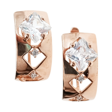 Серьги из золота 585 пробы с фианитом