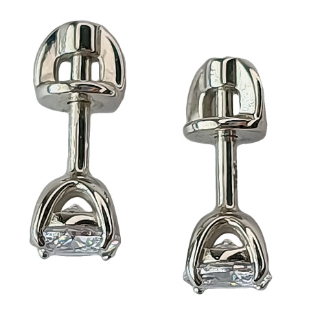 Пусеты из золота 585 пробы с фианитом