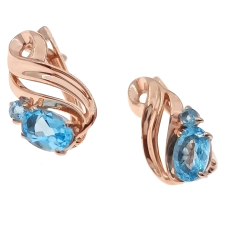 Серьги из золота 585 пробы с топазом
