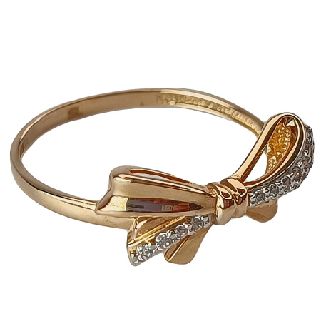 Кольцо из золота 585 пробы с фианитом