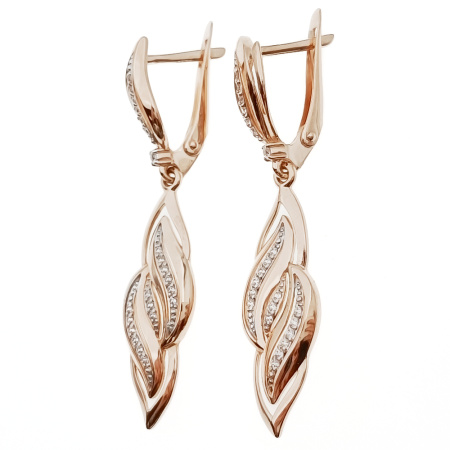 Серьги из золота 585 пробы с фианитом