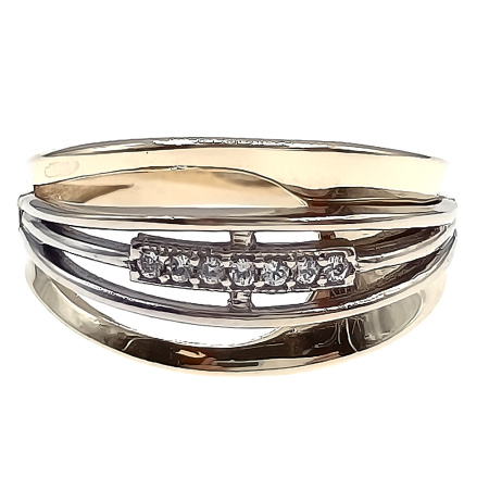 Кольцо из золота 585 пробы с фианитом