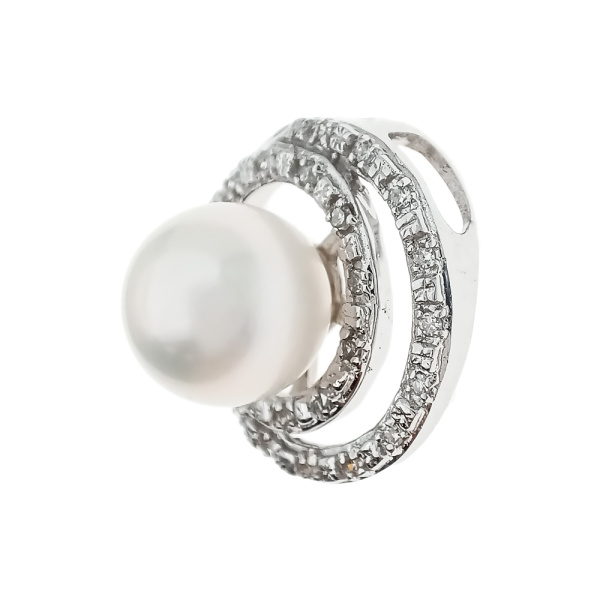 Кулон из золота 585 пробы с бриллиантами и жемчугом