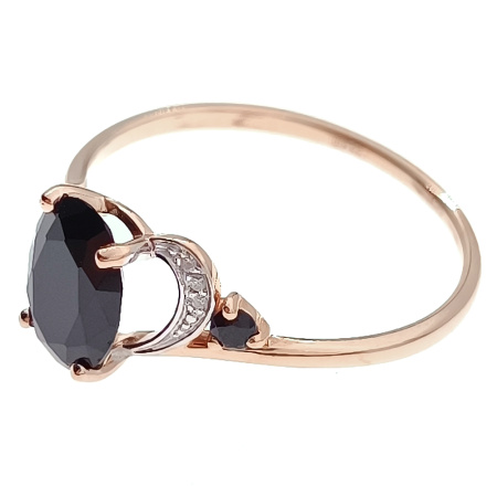 Кольцо из золота 585 пробы с бриллиантами и шпинелем