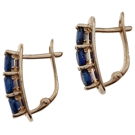 Серьги из золота 585 пробы с корундом
