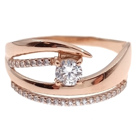 Кольцо из золота 585 пробы с фианитом