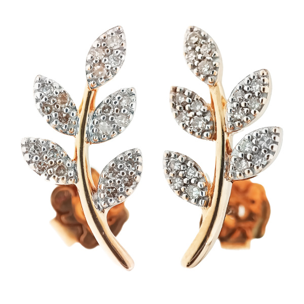 Пусеты из золота 750 пробы с бриллиантами