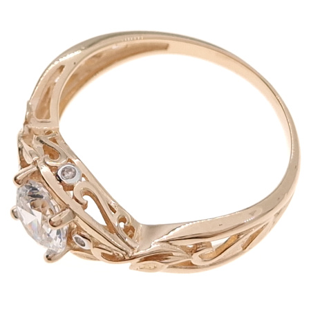 Кольцо из золота 585 пробы с фианитом