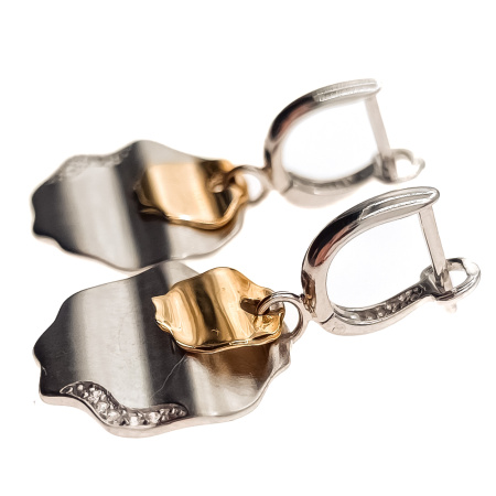 Серьги из золота 585 пробы с фианитом