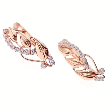 Серьги из золота 585 пробы с фианитом