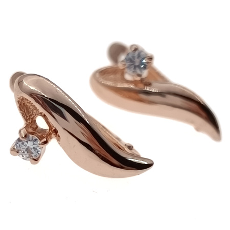 Серьги из золота 585 пробы с фианитом