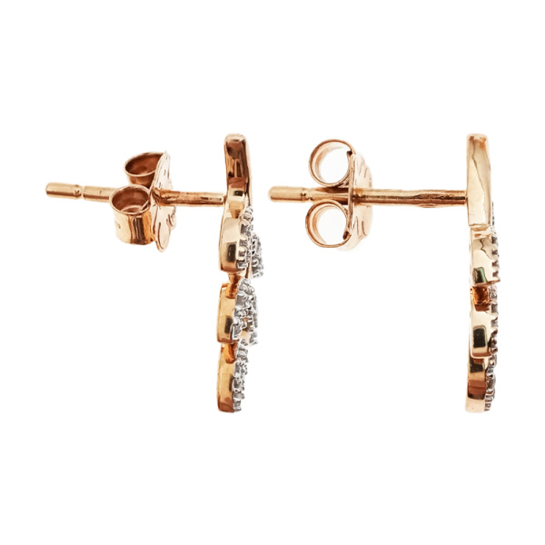 Пусеты из золота 750 пробы с бриллиантами