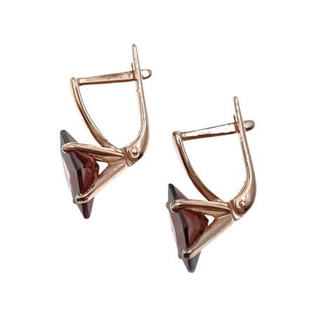 Серьги из золота 585 пробы с гранатом