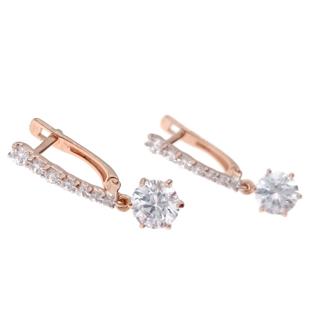Серьги из золота 585 пробы с фианитом